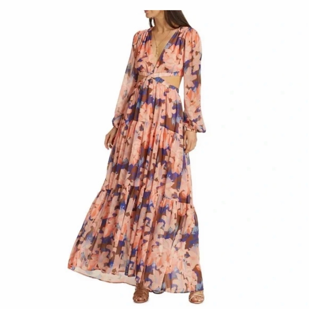 Astr The Label Floral Orange Multi Lively Dress